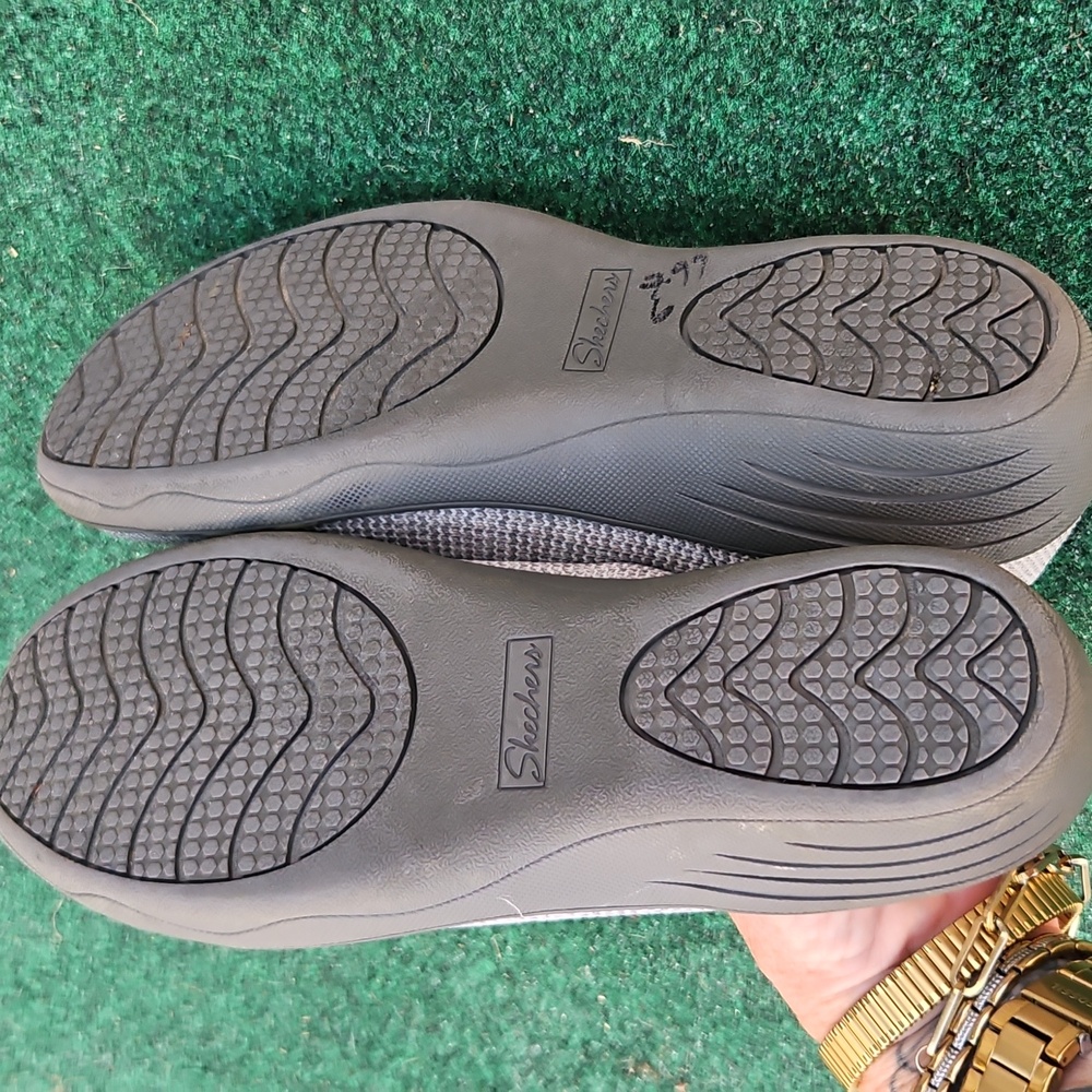 Skechers Womens Stretch Fit Wedge Canvas Shoes Heather Gray Size 7.5 - Picture 4 of 9